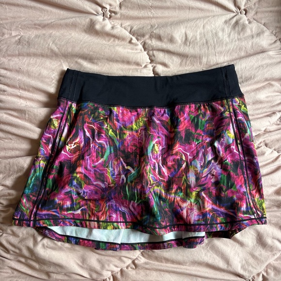 Lululemon Pace Rival Mid Rise Skirt in Hyper Flow Pink Patten - Picture 9 of 11